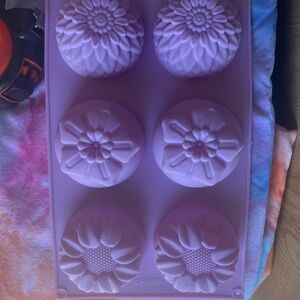 3 silicone molds .One of The purple flowers for resin use only ,fish never used